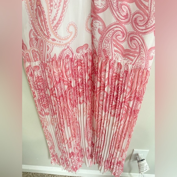 Elegant Pink Paisley Maxi Dress Size XXL - Picture 10 of 11